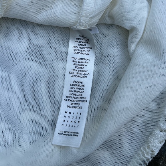 White House Black Market size M ivory floral lace stretch cottagecore fairy Y2K - Picture 6 of 8